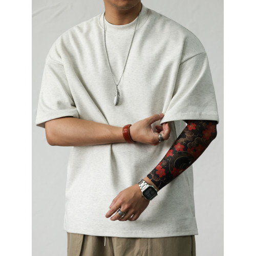 BGYO 美式復古300G磨毛短袖T恤男重磅vintage純色小領口運動TEE夏