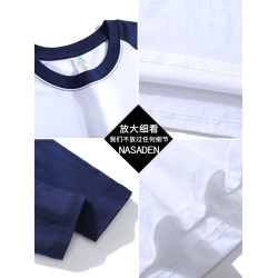 NASA聯名秋季圓領插肩長袖衛衣打底衫男潮流純棉寬松情侶撞色T恤