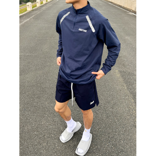 ANDTIME城市運動戶外健身髮熱春季立領跑步馬拉松籃球速乾長袖t恤