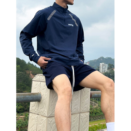 ANDTIME城市運動戶外健身髮熱春季立領跑步馬拉松籃球速乾長袖t恤