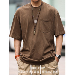 BGYO 美式重磅280g純棉短袖T恤打底M7工裝口袋復古休閒大碼TEE夏