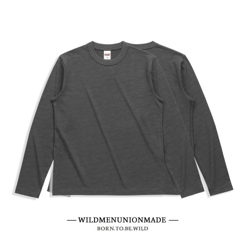 320g 復古三本針重磅厚實竹節棉純棉純色圓領長袖T恤基礎款打底衫 320g 復古三本針重磅厚實竹節棉純棉純色圓領長袖T恤基礎款打底衫