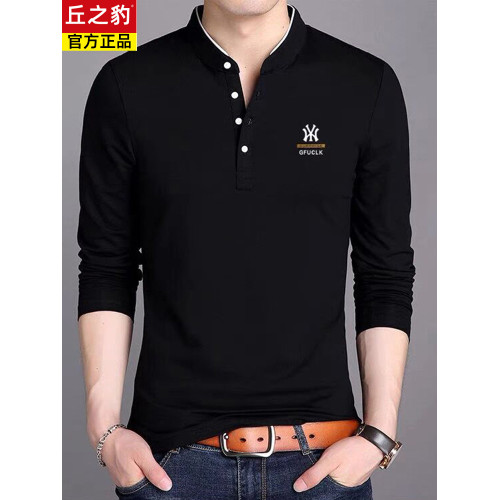 男裝春秋薄款立領純棉長袖t恤男秋裝上衣男士冬季加厚紅色打底衫 男裝春秋薄款立領純棉長袖t恤男秋裝上衣男士冬季加厚紅色打底衫