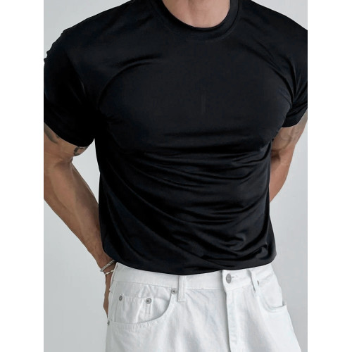 美式純色短袖納維亞索羅娜健身收緊袖口T恤顯壯打底tee涼感速乾男 美式純色短袖納維亞索羅娜健身收緊袖口T恤顯壯打底tee涼感速乾男