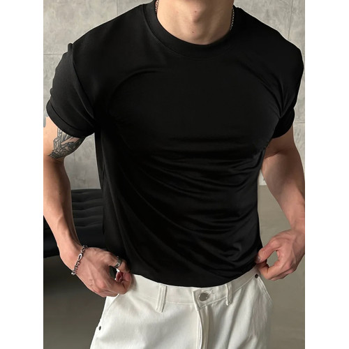 美式純色短袖納維亞索羅娜健身收緊袖口T恤顯壯打底tee涼感速乾男 美式純色短袖納維亞索羅娜健身收緊袖口T恤顯壯打底tee涼感速乾男