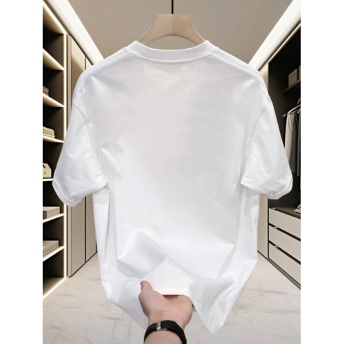 夏季新款高檔純棉男士韓版休閒百搭圓領短袖T恤全棉輕奢帥氣男裝 夏季新款高檔純棉男士韓版休閒百搭圓領短袖T恤全棉輕奢帥氣男裝