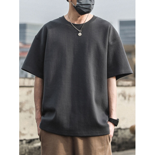 重磅純棉夏季純色男士短袖T恤寬松上衣服潮牌半袖體恤港風打底衫 重磅純棉夏季純色男士短袖T恤寬松上衣服潮牌半袖體恤港風打底衫