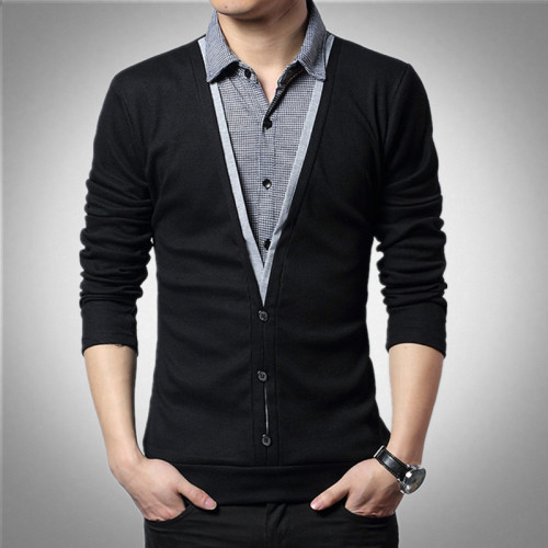 男裝假兩件套長袖T恤寬松胖人拼接襯衫領肥佬上班200斤穿秋上衣服 男裝假兩件套長袖T恤寬松胖人拼接襯衫領肥佬上班200斤穿秋上衣服