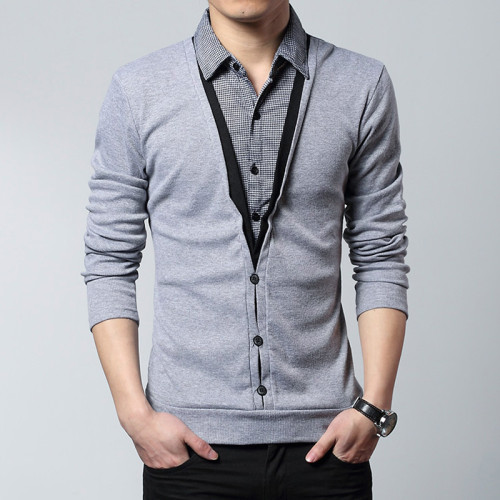 男裝假兩件套長袖T恤寬松胖人拼接襯衫領肥佬上班200斤穿秋上衣服 男裝假兩件套長袖T恤寬松胖人拼接襯衫領肥佬上班200斤穿秋上衣服