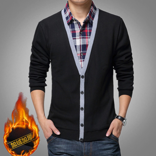 男裝假兩件套長袖T恤寬松胖人拼接襯衫領肥佬上班200斤穿秋上衣服 男裝假兩件套長袖T恤寬松胖人拼接襯衫領肥佬上班200斤穿秋上衣服