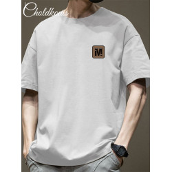 短袖t恤男士美式高街ins潮牌半袖體恤重磅純棉寬松大碼套頭上衣服