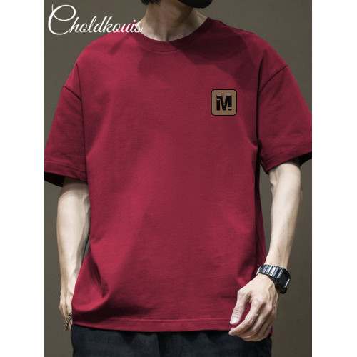 短袖t恤男士美式高街ins潮牌半袖體恤重磅純棉寬松大碼套頭上衣服 短袖t恤男士美式高街ins潮牌半袖體恤重磅純棉寬松大碼套頭上衣服