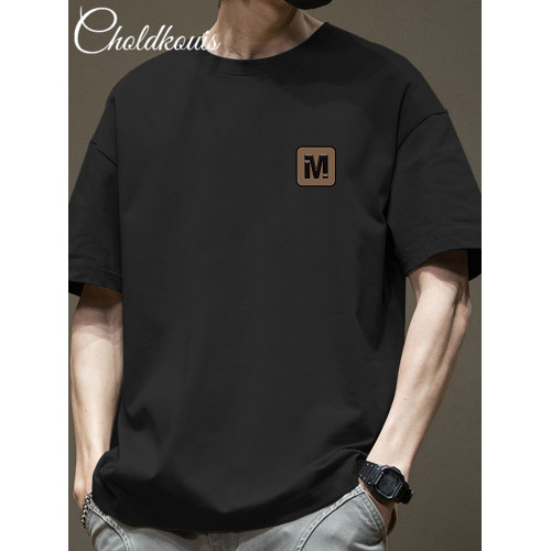 短袖t恤男士美式高街ins潮牌半袖體恤重磅純棉寬松大碼套頭上衣服 短袖t恤男士美式高街ins潮牌半袖體恤重磅純棉寬松大碼套頭上衣服