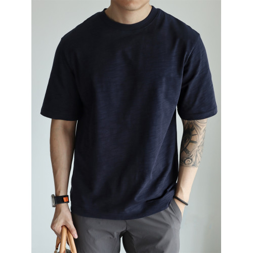 YUXIAN日系竹節棉抗菌透氣純棉寬松短袖圓領T恤精梳棉休閒春夏季 YUXIAN日系竹節棉抗菌透氣純棉寬松短袖圓領T恤精梳棉休閒春夏季