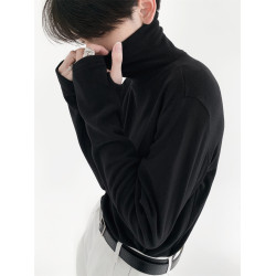 秋山風/人手的柔軟百搭高領打底衫男高級感秋冬內搭長袖T恤