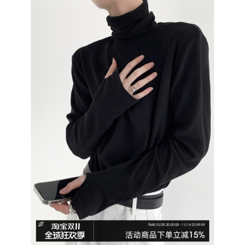 秋山風/人手的柔軟百搭高領打底衫男高級感秋冬內搭長袖T恤 秋山風/人手的柔軟百搭高領打底衫男高級感秋冬內搭長袖T恤