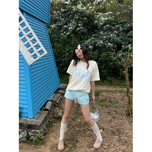 FORUYES官方店 春夏貼布綉碎花國潮牌情侶男女寬松打底衫T恤短袖 FORUYES官方店 春夏貼布綉碎花國潮牌情侶男女寬松打底衫T恤短袖