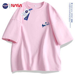 NASA聯名男女同款純棉短袖T恤經典小標宇航員夏季寬松圓領半袖潮