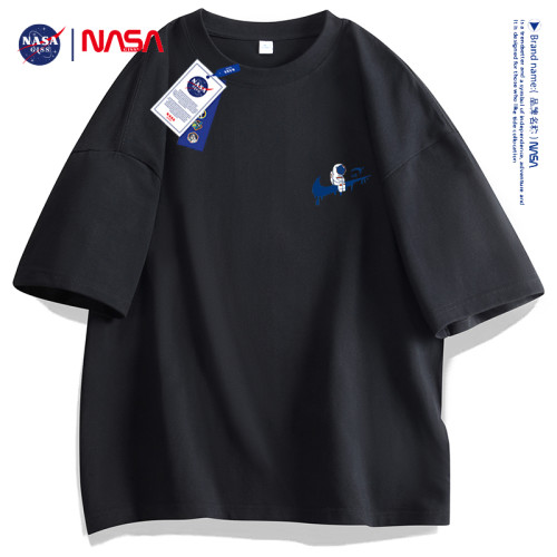 NASA聯名男女同款純棉短袖T恤經典小標宇航員夏季寬松圓領半袖潮 NASA聯名男女同款純棉短袖T恤經典小標宇航員夏季寬松圓領半袖潮