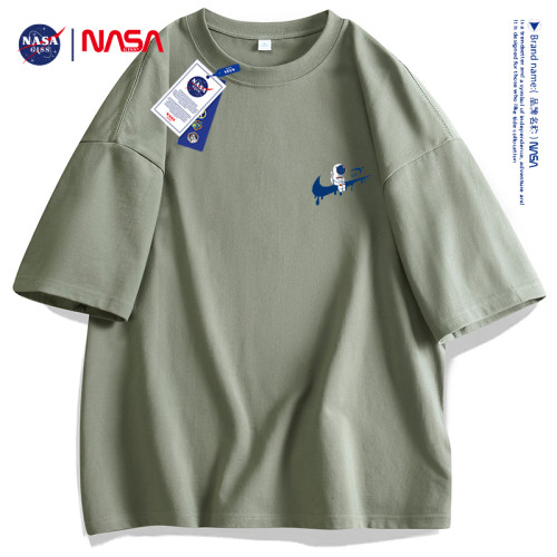 NASA聯名男女同款純棉短袖T恤經典小標宇航員夏季寬松圓領半袖潮 NASA聯名男女同款純棉短袖T恤經典小標宇航員夏季寬松圓領半袖潮