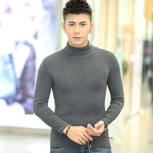 男士秋季莫代爾高領長袖t恤男裝修身打底衫緊身體恤韓版上衣服潮 男士秋季莫代爾高領長袖t恤男裝修身打底衫緊身體恤韓版上衣服潮