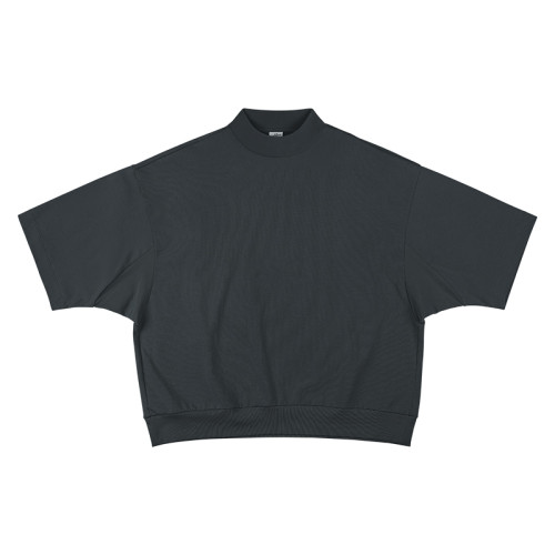 IDLT 320g重磅 廓形落肩短寬半高領拼接全棉TEE百搭街頭男女潮 IDLT 320g重磅 廓形落肩短寬半高領拼接全棉TEE百搭街頭男女潮