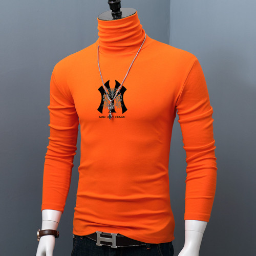 秋冬季新款純棉打底衫男士磨毛高領長袖T恤修身潮流韓版青年體恤 秋冬季新款純棉打底衫男士磨毛高領長袖T恤修身潮流韓版青年體恤