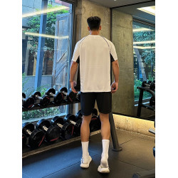 Satjdm美式短袖拼接撞色插肩袖籃球訓練服T恤健身跑步體育生夏季