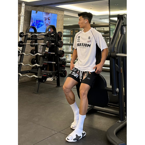 Satjdm美式短袖拼接撞色插肩袖籃球訓練服T恤健身跑步體育生夏季 Satjdm美式短袖拼接撞色插肩袖籃球訓練服T恤健身跑步體育生夏季