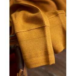 美式復古320G重磅長袖t恤男純棉秋季阿美哢嘰華夫格純色打底衫男