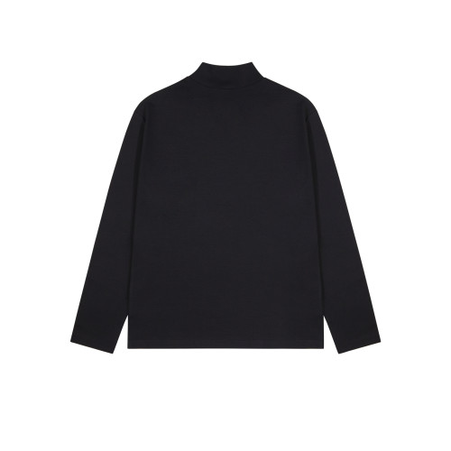 IDLT 高質 修身 半高領 立領 原創黑色長袖T恤 男簡約打底 潮 INS