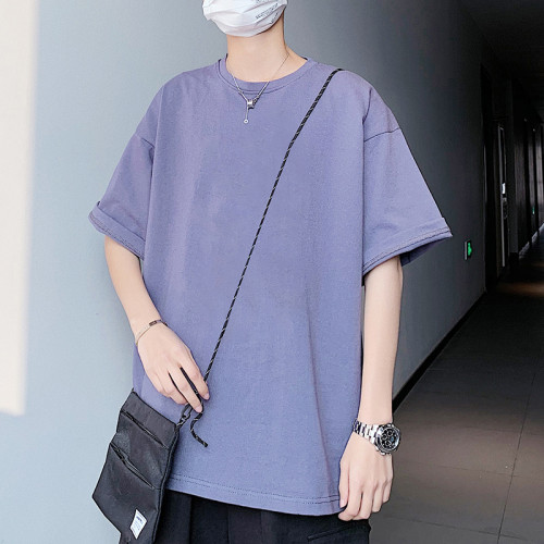 夏季純色短袖T恤男士潮牌純棉半袖寬松體恤港風百搭ins潮男生衣服 夏季純色短袖T恤男士潮牌純棉半袖寬松體恤港風百搭ins潮男生衣服