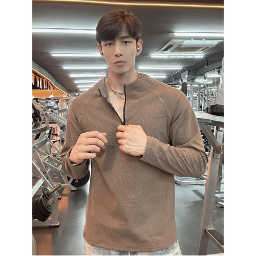 秋冬美式修身德絨打底T恤訓練服上衣健身運動男款半拉鍊圓領長袖 秋冬美式修身德絨打底T恤訓練服上衣健身運動男款半拉鍊圓領長袖