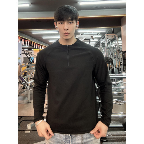 秋冬美式修身德絨打底T恤訓練服上衣健身運動男款半拉鍊圓領長袖 秋冬美式修身德絨打底T恤訓練服上衣健身運動男款半拉鍊圓領長袖