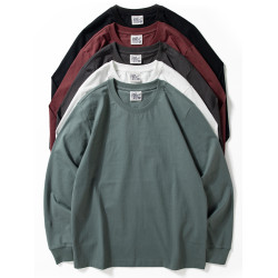 長袖T恤男春秋新款純色簡約水洗純棉舒適打底衫寬松休閒圓領上衣