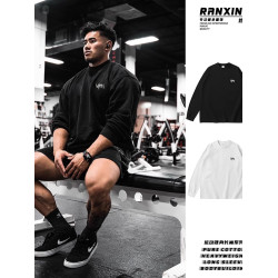 燃形健身長袖T恤寬鬆大碼男女秋季衛衣運動純棉潮牌重磅VEPMANN