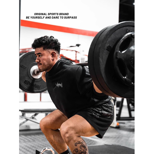 燃形健身長袖T恤寬鬆大碼男女秋季衛衣運動純棉潮牌重磅VEPMANN