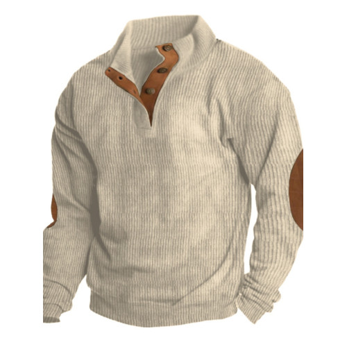 Men's casual T-shirt 春秋歐碼男士戶外休閒立領長袖運動衛衣T恤