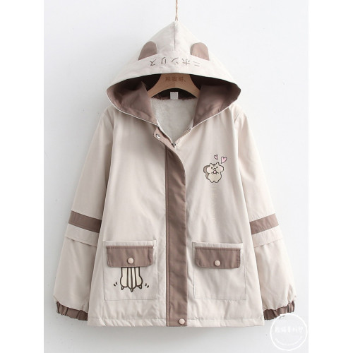 初中生加絨加厚外套少女冬裝2024年新款高中學生寬松羊羔毛棉衣服 初中生加絨加厚外套少女冬裝2024年新款高中學生寬松羊羔毛棉衣服