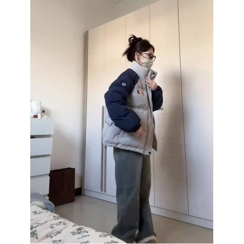 美式立領羽絨棉衣棉服女冬季2024新款百搭加厚棉襖外套情侶麵包服