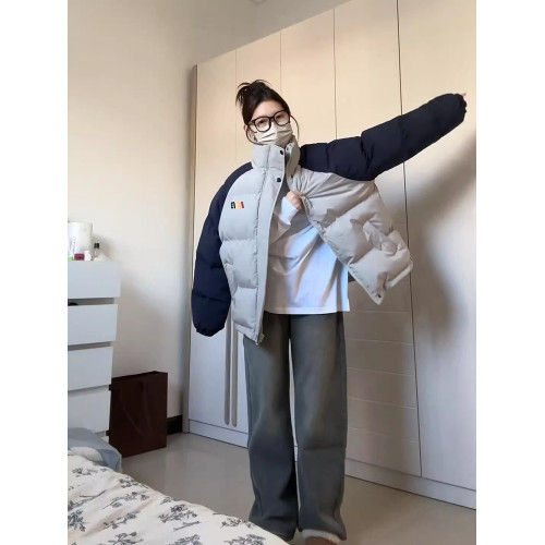 美式立領羽絨棉衣棉服女冬季2024新款百搭加厚棉襖外套情侶麵包服