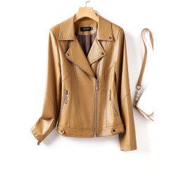 海甯綿羊皮修身小個子夾克大牌春秋季2025顯瘦短款真皮皮衣小外套