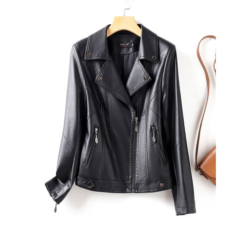 海甯綿羊皮修身小個子夾克大牌春秋季2025顯瘦短款真皮皮衣小外套 海甯綿羊皮修身小個子夾克大牌春秋季2025顯瘦短款真皮皮衣小外套