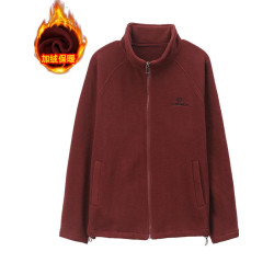 時尚顆粒絨外套女2025秋冬新款中年媽媽寬松休閒加絨保暖立領上衣