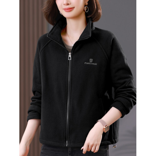 時尚顆粒絨外套女2025秋冬新款中年媽媽寬松休閒加絨保暖立領上衣 時尚顆粒絨外套女2025秋冬新款中年媽媽寬松休閒加絨保暖立領上衣