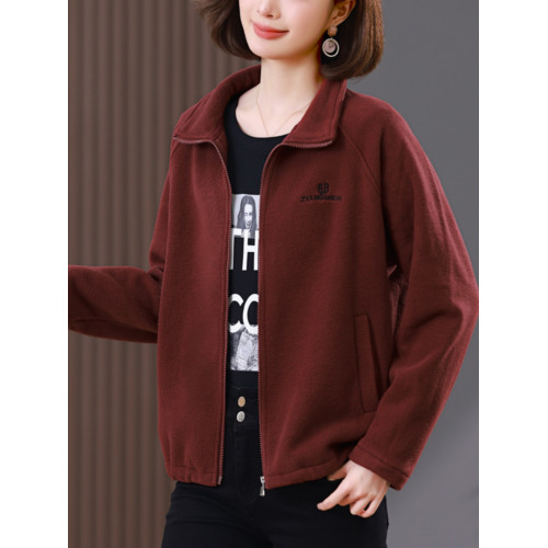 時尚顆粒絨外套女2025秋冬新款中年媽媽寬松休閒加絨保暖立領上衣 時尚顆粒絨外套女2025秋冬新款中年媽媽寬松休閒加絨保暖立領上衣