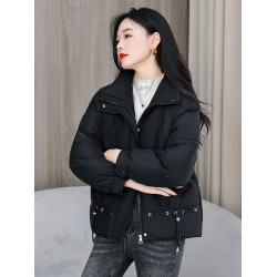 2025冬季新款時尚立領短款羽絨棉服女裝韓版寬松大碼加厚棉襖外套