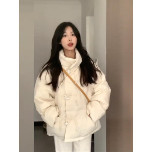 羽絨棉服女2025年冬季新款韓系棉襖小個子寬松牛角釦棉衣加厚外套 羽絨棉服女2025年冬季新款韓系棉襖小個子寬松牛角釦棉衣加厚外套