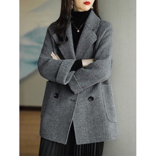 大碼女裝秋冬季爆款胖妹妹加厚夾棉毛呢外套高級感中長款呢子大衣