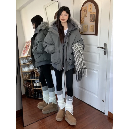 美式復古大毛領工裝羽絨棉服外套女冬季加厚設計感小衆棉衣棉襖潮 美式復古大毛領工裝羽絨棉服外套女冬季加厚設計感小衆棉衣棉襖潮